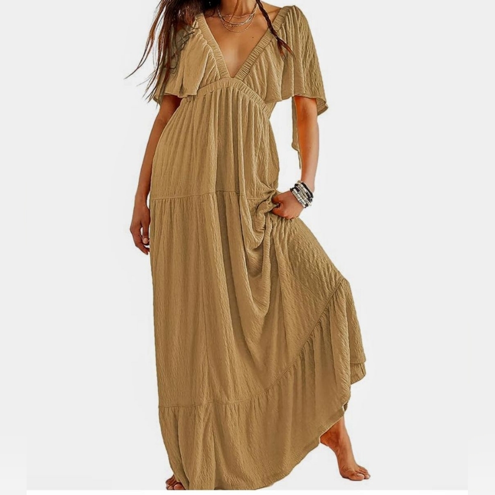 Boho Tan Maxi Dress